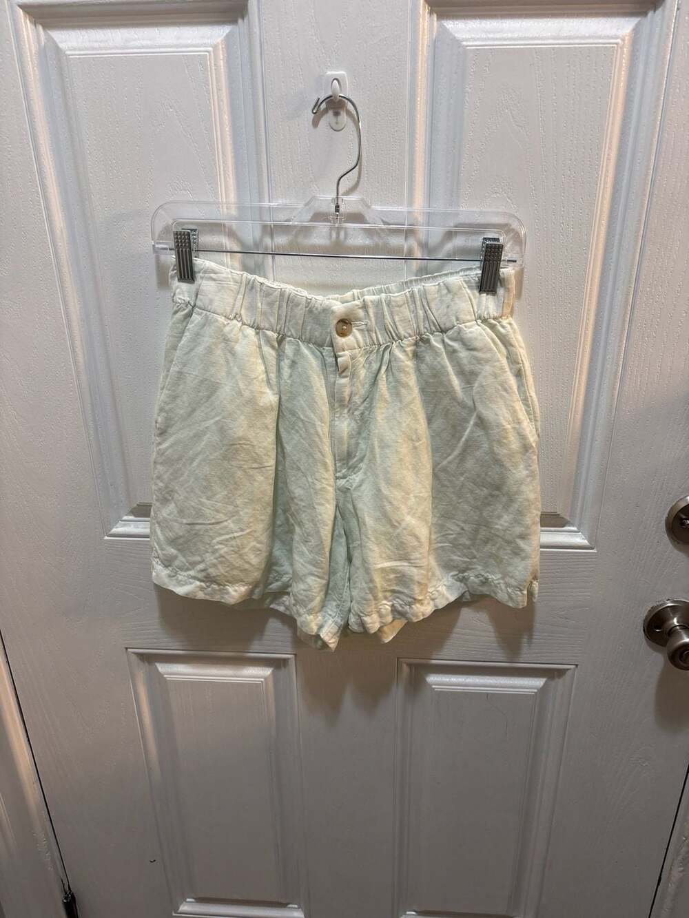 Madewell Linen-Blend Pull-On Shorts in Pale Mint Size XXS